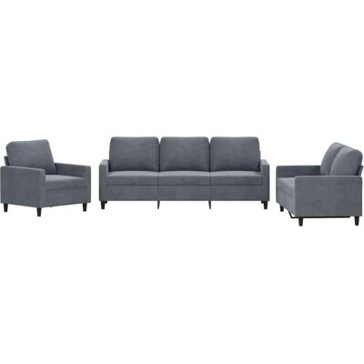 Vidaxl - Ensemble de canapés en velours - 3 pièces - Gris foncé - Publicité Vidaxl - Ensemble de canapés en velours - 3 pièces - Gris foncé - Publicité