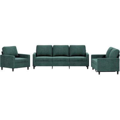 Ensemble Canapé Velours Vert Foncé VIDAXL - Publicité Ensemble Canapé Velours Vert Foncé VIDAXL - Publicité