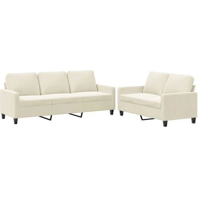 VidaXL 3201524 Zitmeubelset voor Woonkamer - Crème VidaXL 3201524 Zitmeubelset voor Woonkamer - Crème