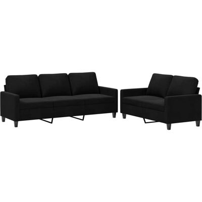 Ensemble de Mobilier de Salon VidaXL Noir - Canapé & Pouf - Publicité Ensemble de Mobilier de Salon VidaXL Noir - Canapé & Pouf - Publicité