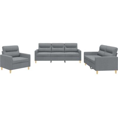 Ensemble de meubles pour salon VidaXL 3201536 - Gris - Publicité Ensemble de meubles pour salon VidaXL 3201536 - Gris - Publicité