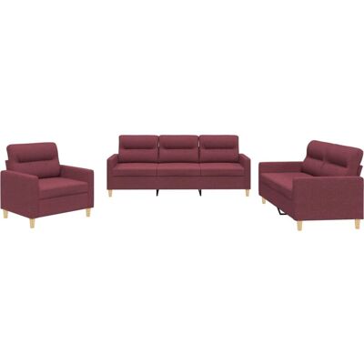 Ensemble de Mobilier pour Salon VidaXL - Rouge - Publicité Ensemble de Mobilier pour Salon VidaXL - Rouge - Publicité