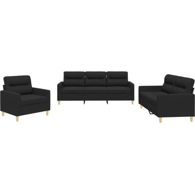 VidaXL Wohnzimmermöbel-Set - Schwarz VidaXL Wohnzimmermöbel-Set - Schwarz