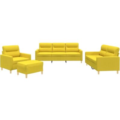 vidaXL Banken Set - Duurzaam Stof, Licht Geel, 4 Stuks vidaXL Banken Set - Duurzaam Stof, Licht Geel, 4 Stuks