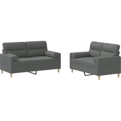 vidaXL Ensemble de Mobilier de Salon - Gris - Canapé avec Coussins - Publicité vidaXL Ensemble de Mobilier de Salon - Gris - Canapé avec Coussins - Publicité