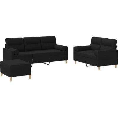 vidaXL Ensemble de Mobilier de Salon - Noir - Publicité vidaXL Ensemble de Mobilier de Salon - Noir - Publicité