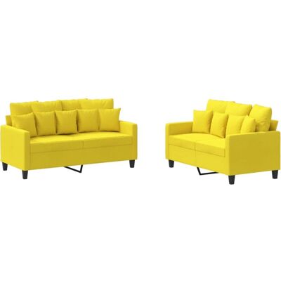 VidaXL 3201653 Ensemble de Mobilier de Salon Jaune - Publicité VidaXL 3201653 Ensemble de Mobilier de Salon Jaune - Publicité