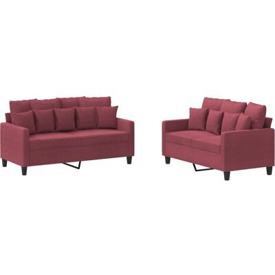 Ensemble de meubles de salon VidaXL 3201654 - Rouge - Publicité Ensemble de meubles de salon VidaXL 3201654 - Rouge - Publicité