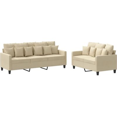 Ensemble de Meubles de Salon VidaXL - Canapé Crème 2 & 3 Places - Durable et Confortable - Publicité Ensemble de Meubles de Salon VidaXL - Canapé Crème 2 & 3 Places - Durable et Confortable - Publicité