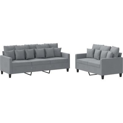 Ensemble de Meubles pour Salon VidaXL - Gris, Canapé 3 Pièces & Pouf - Publicité Ensemble de Meubles pour Salon VidaXL - Gris, Canapé 3 Pièces & Pouf - Publicité