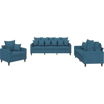Ensemble de Mobilier de Salon VidaXL - Velours Bleu Confort - Publicité Ensemble de Mobilier de Salon VidaXL - Velours Bleu Confort - Publicité