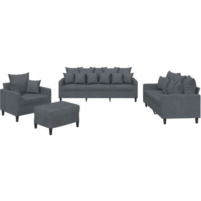 Ensemble de Mobilier de Salon VidaXL - Gris - Publicité Ensemble de Mobilier de Salon VidaXL - Gris - Publicité