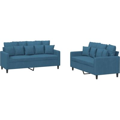 VidaXL Modèle 130942 Ensemble Canapés Velours Bleu - Mobilier Salon - Publicité VidaXL Modèle 130942 Ensemble Canapés Velours Bleu - Mobilier Salon - Publicité