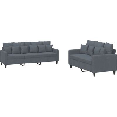 VidaXL Graues Wohnzimmermöbel-Set VidaXL Graues Wohnzimmermöbel-Set
