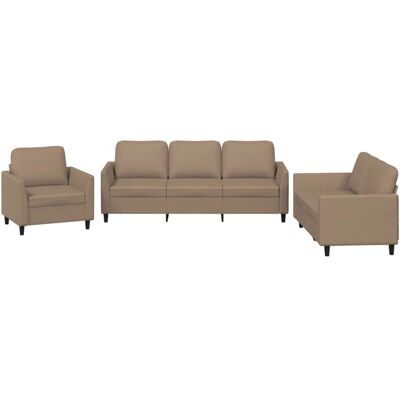 VidaXL - 3201744 - Cappuccino - Kunstleder - Sofa-Set VidaXL - 3201744 - Cappuccino - Kunstleder - Sofa-Set