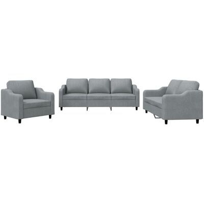 Ensemble de Mobilier de Salon VidaXL 3 pièces - Gris - Publicité Ensemble de Mobilier de Salon VidaXL 3 pièces - Gris - Publicité