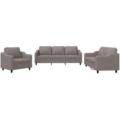 Vidaxl - Ensemble de Canapés avec Coussins - Tissu Gris Taupe - Publicité Vidaxl - Ensemble de Canapés avec Coussins - Tissu Gris Taupe - Publicité
