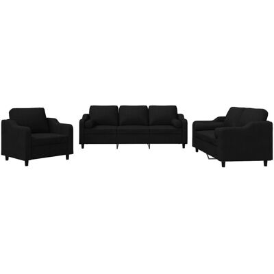 Ensemble de Mobilier de Salon VidaXL - Noir - Publicité Ensemble de Mobilier de Salon VidaXL - Noir - Publicité