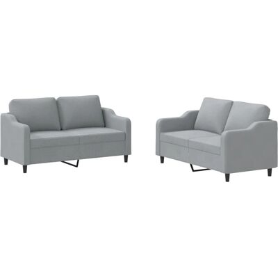 VidaXL Wohnzimmermöbel-Set - Grau - 2 Sofas VidaXL Wohnzimmermöbel-Set - Grau - 2 Sofas