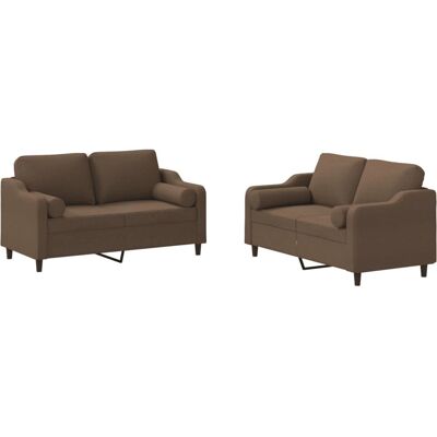VidaXL Wohnzimmermöbel-Set - Braun - Sofa, Kissen VidaXL Wohnzimmermöbel-Set - Braun - Sofa, Kissen
