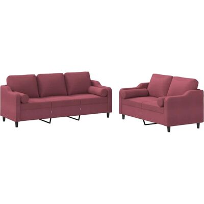 VidaXL Ensemble de Mobilier de Salon - Rouge - Publicité VidaXL Ensemble de Mobilier de Salon - Rouge - Publicité