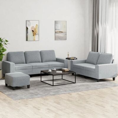 vidaXL Ensemble de Canapés 3 Pièces Tissu Gris Clair - Sofa Set - Publicité vidaXL Ensemble de Canapés 3 Pièces Tissu Gris Clair - Sofa Set - Publicité
