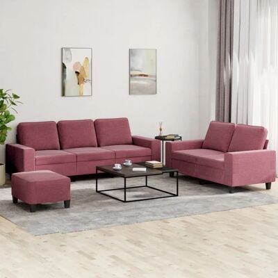 Vidaxl - Ensemble de Canapés 3 Pièces en Tissu Rouge - Mobilier Salon - Publicité Vidaxl - Ensemble de Canapés 3 Pièces en Tissu Rouge - Mobilier Salon - Publicité
