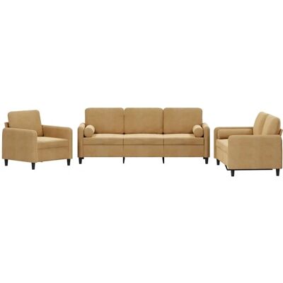 VidaXL Modèle 3201951 Ensemble de Meubles pour Salon - Velours, Marron, 3 Canapés - Publicité VidaXL Modèle 3201951 Ensemble de Meubles pour Salon - Velours, Marron, 3 Canapés - Publicité