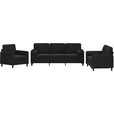 VidaXL 3201959 ensemble de meubles de salon - Canapé, Coussins, Velours Noir - Publicité VidaXL 3201959 ensemble de meubles de salon - Canapé, Coussins, Velours Noir - Publicité