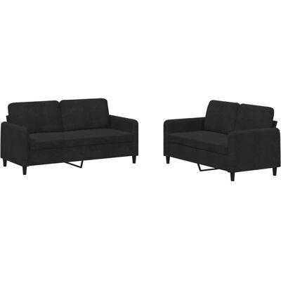Ensemble de Meubles pour Salon VidaXL - Noir, Velours, 2 Canapés, 4 Coussins - Publicité Ensemble de Meubles pour Salon VidaXL - Noir, Velours, 2 Canapés, 4 Coussins - Publicité
