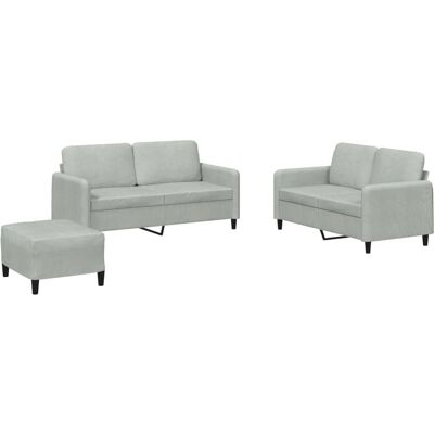 Ensemble de meubles pour salon vidaXL 3201984 - Canapé & Pouf Gris - Publicité Ensemble de meubles pour salon vidaXL 3201984 - Canapé & Pouf Gris - Publicité