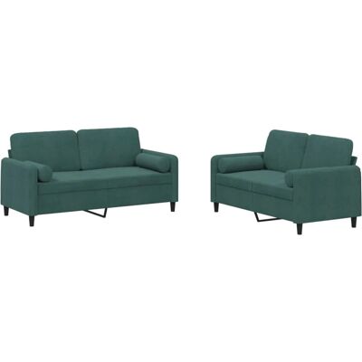 Ensemble de Mobilier de Salon VidaXL - Vert - Canapé, Coussins, 2 Tailles - Publicité Ensemble de Mobilier de Salon VidaXL - Vert - Canapé, Coussins, 2 Tailles - Publicité