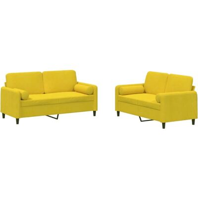 Ensemble Mobilier Salon VidaXL - Canapé Velours Jaune 2 Pièces - Publicité Ensemble Mobilier Salon VidaXL - Canapé Velours Jaune 2 Pièces - Publicité
