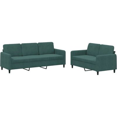 Ensemble de Mobilier de Salon Velours Vert Foncé VidaXL 690088 - Publicité Ensemble de Mobilier de Salon Velours Vert Foncé VidaXL 690088 - Publicité