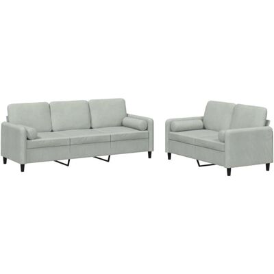Ensemble de Mobilier de Salon VidaXL - Velours Gris, 2 & 3 Places - Publicité Ensemble de Mobilier de Salon VidaXL - Velours Gris, 2 & 3 Places - Publicité