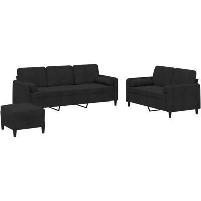 VidaXL Ensemble de Mobilier pour Salon - Velours Noir - Ensemble de meubles - Publicité VidaXL Ensemble de Mobilier pour Salon - Velours Noir - Ensemble de meubles - Publicité
