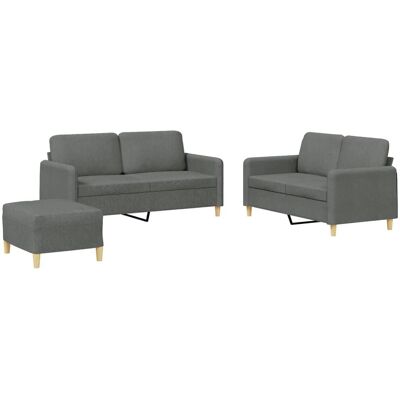 Ensemble de Mobilier de Salon vidaXL - Gris Foncé - Publicité Ensemble de Mobilier de Salon vidaXL - Gris Foncé - Publicité