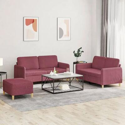 vidaXL Rotes Sofagarnitur mit Kissen - Sofa set vidaXL Rotes Sofagarnitur mit Kissen - Sofa set