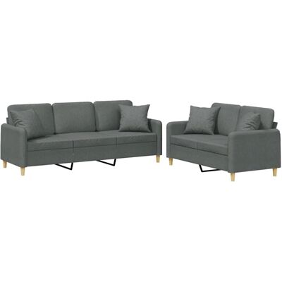VidaXL Wohnzimmermöbel-Set - Dunkelgrau VidaXL Wohnzimmermöbel-Set - Dunkelgrau