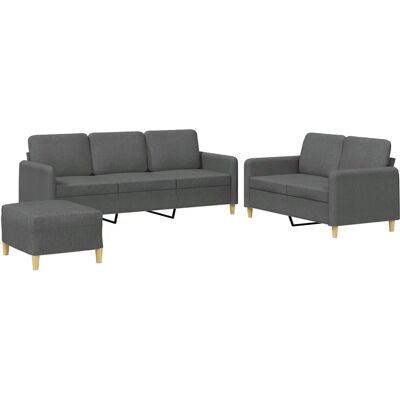 Ensemble de Meubles pour Salon VidaXL - Gris Foncé - Canapé, Coussins, Pouf - Publicité Ensemble de Meubles pour Salon VidaXL - Gris Foncé - Canapé, Coussins, Pouf - Publicité