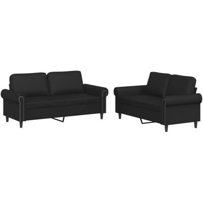 VidaXL Wohnzimmermöbel-Set - Schwarz VidaXL Wohnzimmermöbel-Set - Schwarz