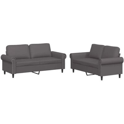 Ensemble de Mobilier de Salon VidaXL 4708 - Canapés Gris avec Coussins - Publicité Ensemble de Mobilier de Salon VidaXL 4708 - Canapés Gris avec Coussins - Publicité