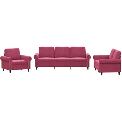 Ensemble de Meubles de Salon VidaXL 3202174 - Canapé Velours Rouge - Publicité Ensemble de Meubles de Salon VidaXL 3202174 - Canapé Velours Rouge - Publicité