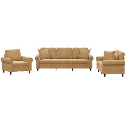 VidaXL 3202187 ensemble de meubles pour salon - Canapé avec coussins en velours - Publicité VidaXL 3202187 ensemble de meubles pour salon - Canapé avec coussins en velours - Publicité
