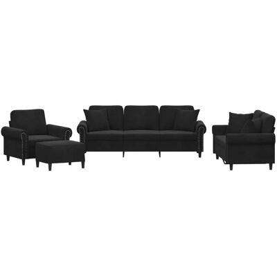 Ensemble de Mobilier pour Salon VidaXL - Noir - Publicité Ensemble de Mobilier pour Salon VidaXL - Noir - Publicité