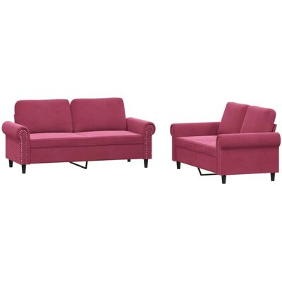 VidaXL Ensemble de Mobilier pour Salon - Velours Rouge - Publicité VidaXL Ensemble de Mobilier pour Salon - Velours Rouge - Publicité