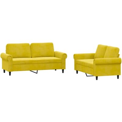 Ensemble de Mobilier de Salon VidaXL - Jaune - Canapé avec Coussins - Publicité Ensemble de Mobilier de Salon VidaXL - Jaune - Canapé avec Coussins - Publicité