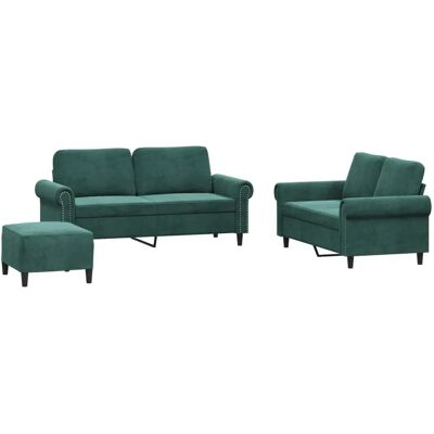Ensemble de meubles pour salon VidaXL - Velours vert foncé - Structure robuste - Sièges confortables - Publicité Ensemble de meubles pour salon VidaXL - Velours vert foncé - Structure robuste - Sièges confortables - Publicité