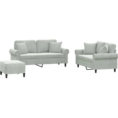 Ensemble de meubles pour salon VidaXL 3202240 - Gris - Publicité Ensemble de meubles pour salon VidaXL 3202240 - Gris - Publicité