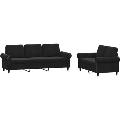 Ensemble de Mobilier de Salon VidaXL - Noir - Publicité Ensemble de Mobilier de Salon VidaXL - Noir - Publicité